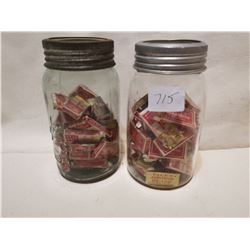 2 JARS FULL OF VINTAGE SAFETY RAZORS