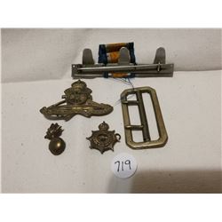 3 CND BADGES & 2 OTHER UNIFORM ITEMS