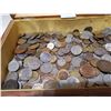 Image 2 : ABOUT 4 POUNDS OF FOREIGN COINS IN WOODEN BOX