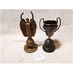 VINTAGE TROPHY & UNKNOWN ORNAMENT (VERY HEAVY)
