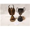 Image 1 : VINTAGE TROPHY & UNKNOWN ORNAMENT (VERY HEAVY)