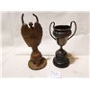 Image 5 : VINTAGE TROPHY & UNKNOWN ORNAMENT (VERY HEAVY)