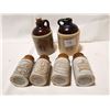 Image 1 : 2 VINTAGE JUGS & 4 POTTERY CORKED SPICE CROCKS