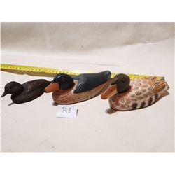 2 WOODEN DUCKS & 1 DUCKS UNLIMITED