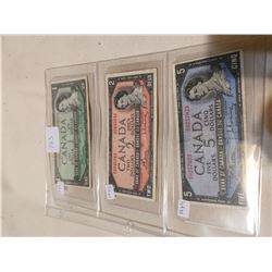 1954 $1, $2 & $5 BILLS