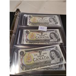 6-1973 UNC $1 BILLS IN SEQUENCE