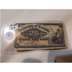 1900 SHINPLASTER, 25 CENT BOVILLE