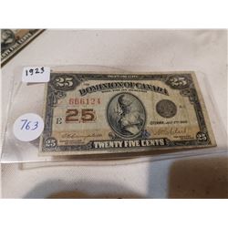 1923 SHINPLASTER, 25 CENT CAMPBELL, CLARK