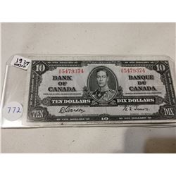 1937 $10 BILL, GORDON