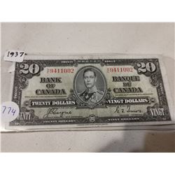 1937 $20 BILL, COYNE