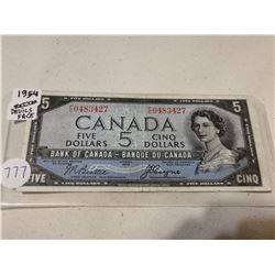 1954 $5 DEVILS FACE BILL