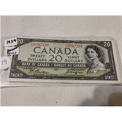 1954 $20 DEVILS FACE BILL