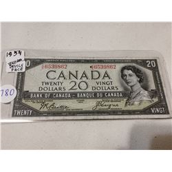 1954 $20 DEVILS FACE BILL
