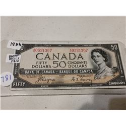 1954 $50 DEVILS FACE BILL