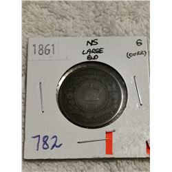 1861 N.S 1 CENT LARGE BUD COIN
