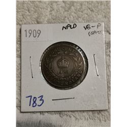 1909 NFLD LARGE 1 CENT COIN