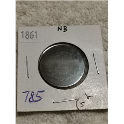 1861 N.B LARGE 1 CENT COIN