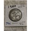Image 1 : 1909 NFLD SILVER 50 CENT COIN