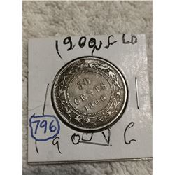 1900 NFLD SILVER 50 CENT COIN