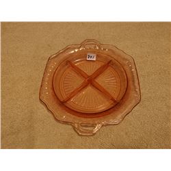 DEPRESSION GLASS CANDY DISH, 9"