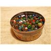 Image 1 : TIN FULL OF MARBLES, 7" WIDE