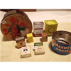 LOT OF SPICE & COFFEE, ETC TINS