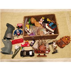 LOT OF OF TOYS IN BASKET