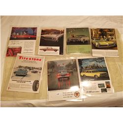 7 LAMINATED 12" X 15" CAR AD POSTERS