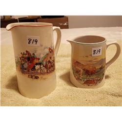 2 ANTIQUE ENGLAND WATER JUGS, SMALL