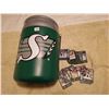 Image 1 : SASKATCHEWAN ROUGHRIDERS COOLER & CARDS, COOLER IS 14" HIGH