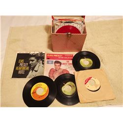 LOT OF 45 RECORDS, ELVIS, BEATLES, CASH ETC