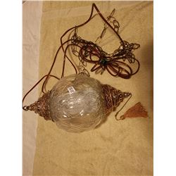 VINTAGE LARGE HANGING LAMP, WORKS