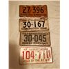 Image 1 : SASKATCHEWAN LICENSE PLATES, 1937, 36, 59, 73