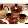 Image 2 : LARGE POTTERY SET, TEA POTS, CUPS, POT, CREAM, SUGAR