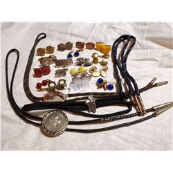 17 CUFF LINKS AND 4 DRESS TIES