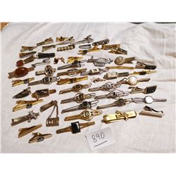 LOT OF 51 TIE CLIPS, ALL VINTAGE
