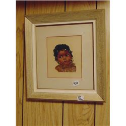 31 BY 34 CM ABORIGINAL PETTIPOINT CHILD FRAMED