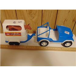 JEEP & HORSE TRAILER & HORSE TOY BAY TOY CO.