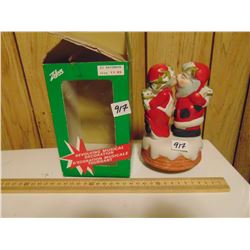 REVOLVING KISSING SANTA CLAUSES VINTAGE WORKS