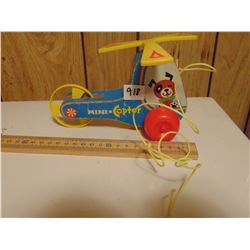 VINTAGE 1970 FISHER PRICE PULL HELICOPTER