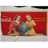 Image 1 : WW2 COCA-COLA CARDBOARD AD 33" X 17" RARE, SOME CONDITION ISSUES