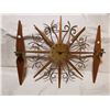 Image 1 : SNIDER SUNBURST CLOCK 22" WITH MATCHING CANDLE HOLDERS