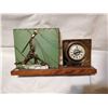 Image 1 : 22" ELECTRIC LAMP & CLOCK, CURLING THEME