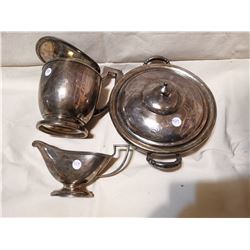ONE ROGERS & 2 FORBES, JUG, GRAVY & SOUP BOWL