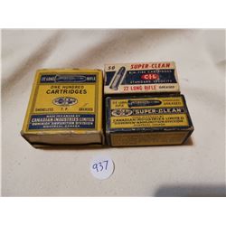 3 FULL BOXES OF 22 AMMUNITION, VINTAGE
