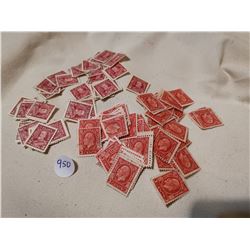 100 UNUSED KING GEORGE V STAMPS, 50 OF EACH, ALL UNUSED