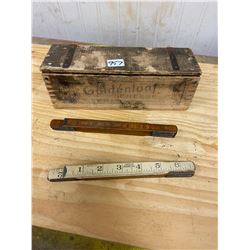 CHEESE BOX & 2 WOODEN RULERS
