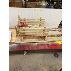 WOODEN CHILDS SLEIGH WITH SIDE