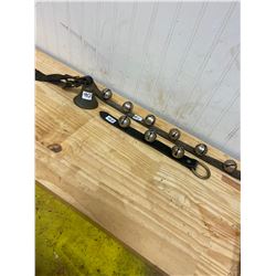 2 STRAPS SHEEP BELLS, 1 STRAP BRASS BELL