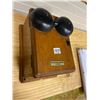 Image 3 : OAK TELEPHONE BOX WITH BELLS - SASK GOV. TELEPHONE